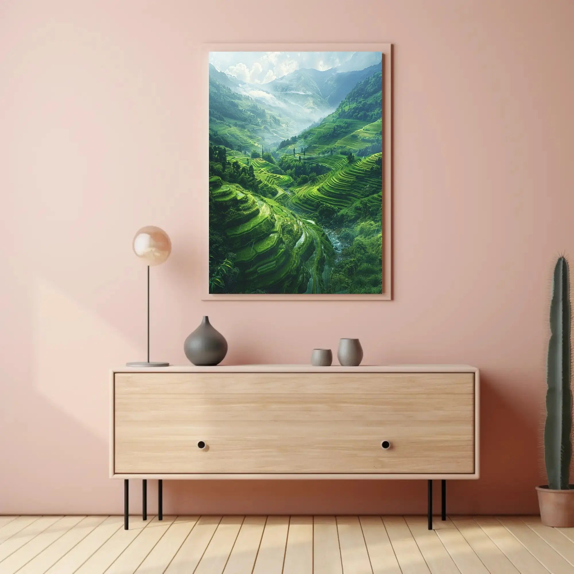 Lush Terraced Rice Fields Landscape Poster - Cultural Heritage Poster PosterGoat