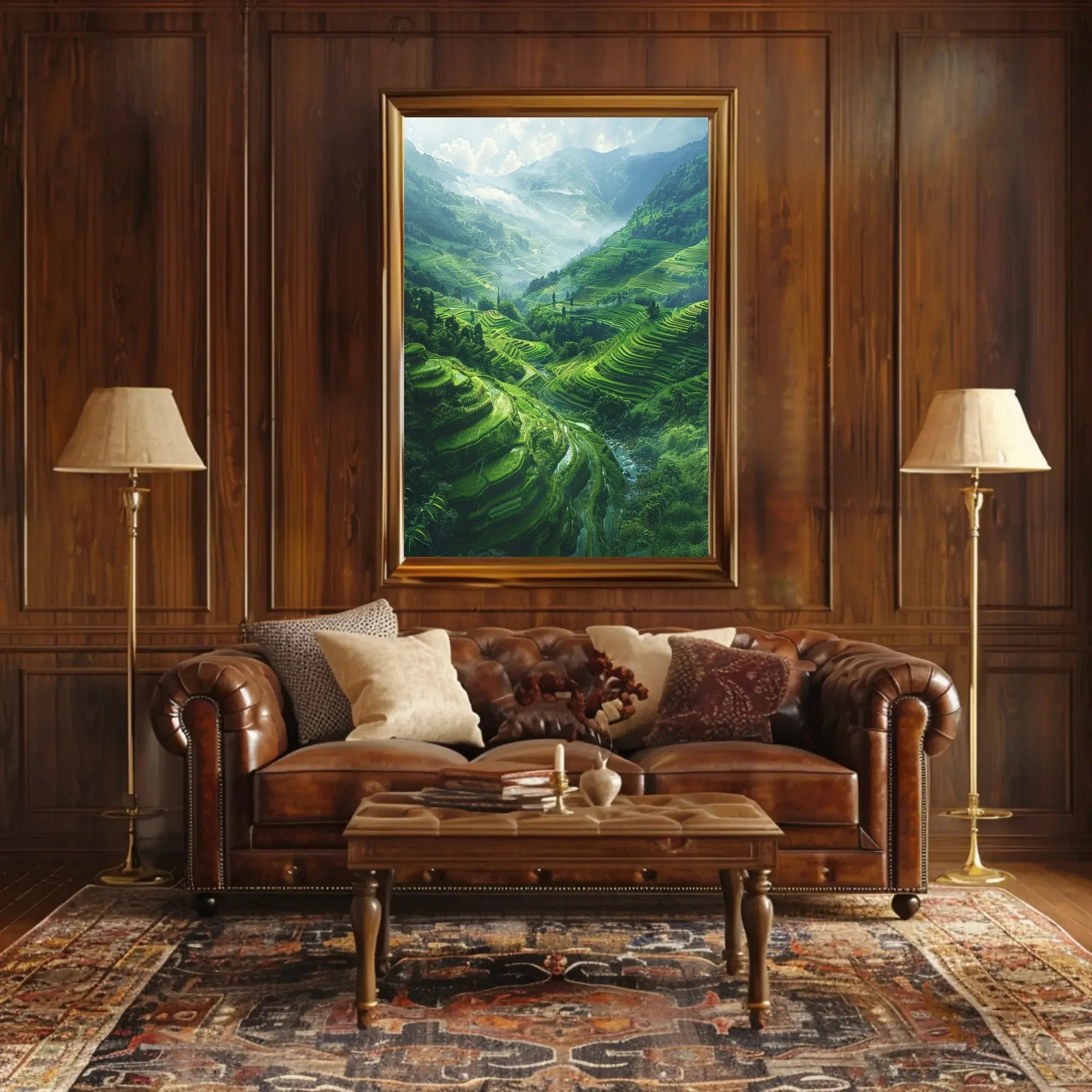 Lush Terraced Rice Fields Landscape Poster - Cultural Heritage Poster PosterGoat