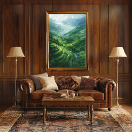 Lush Terraced Rice Fields Landscape Poster - Cultural Heritage Poster PosterGoat