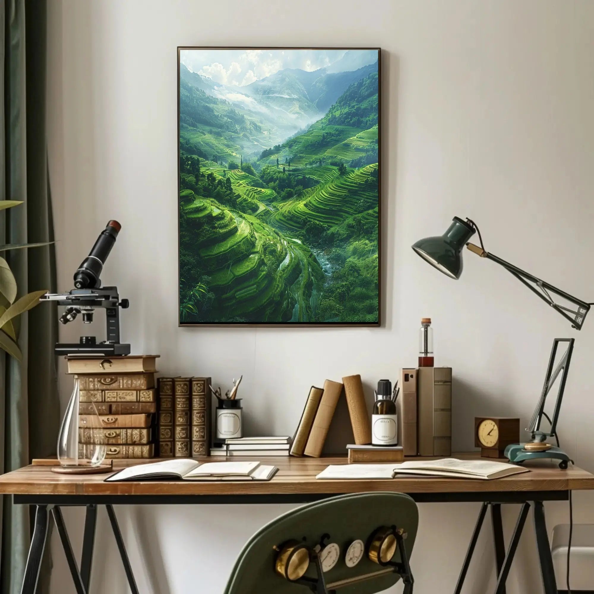 Lush Terraced Rice Fields Landscape Poster - Cultural Heritage Poster PosterGoat