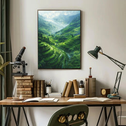 Lush Terraced Rice Fields Landscape Poster - Cultural Heritage Poster PosterGoat