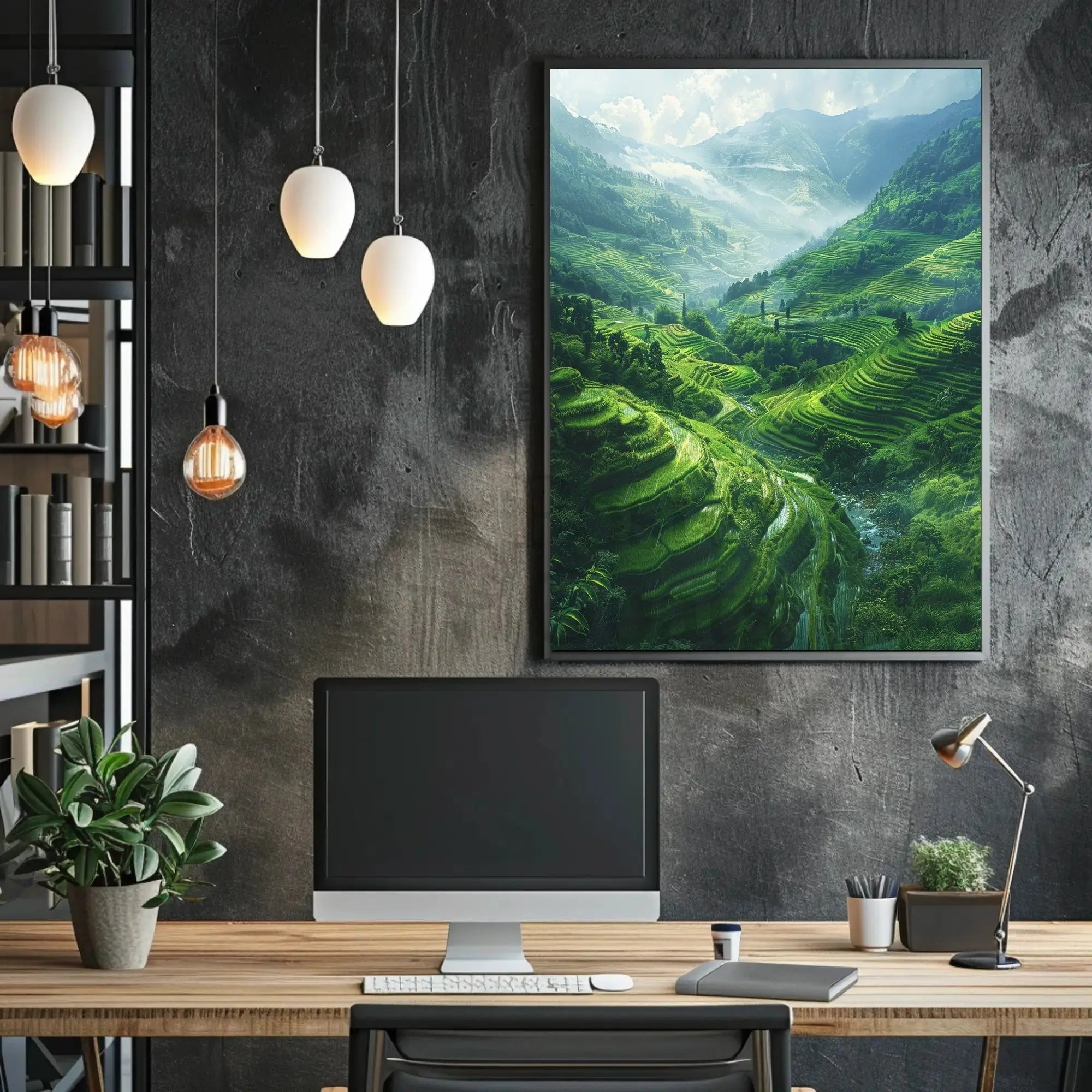 Lush Terraced Rice Fields Landscape Poster - Cultural Heritage Poster PosterGoat