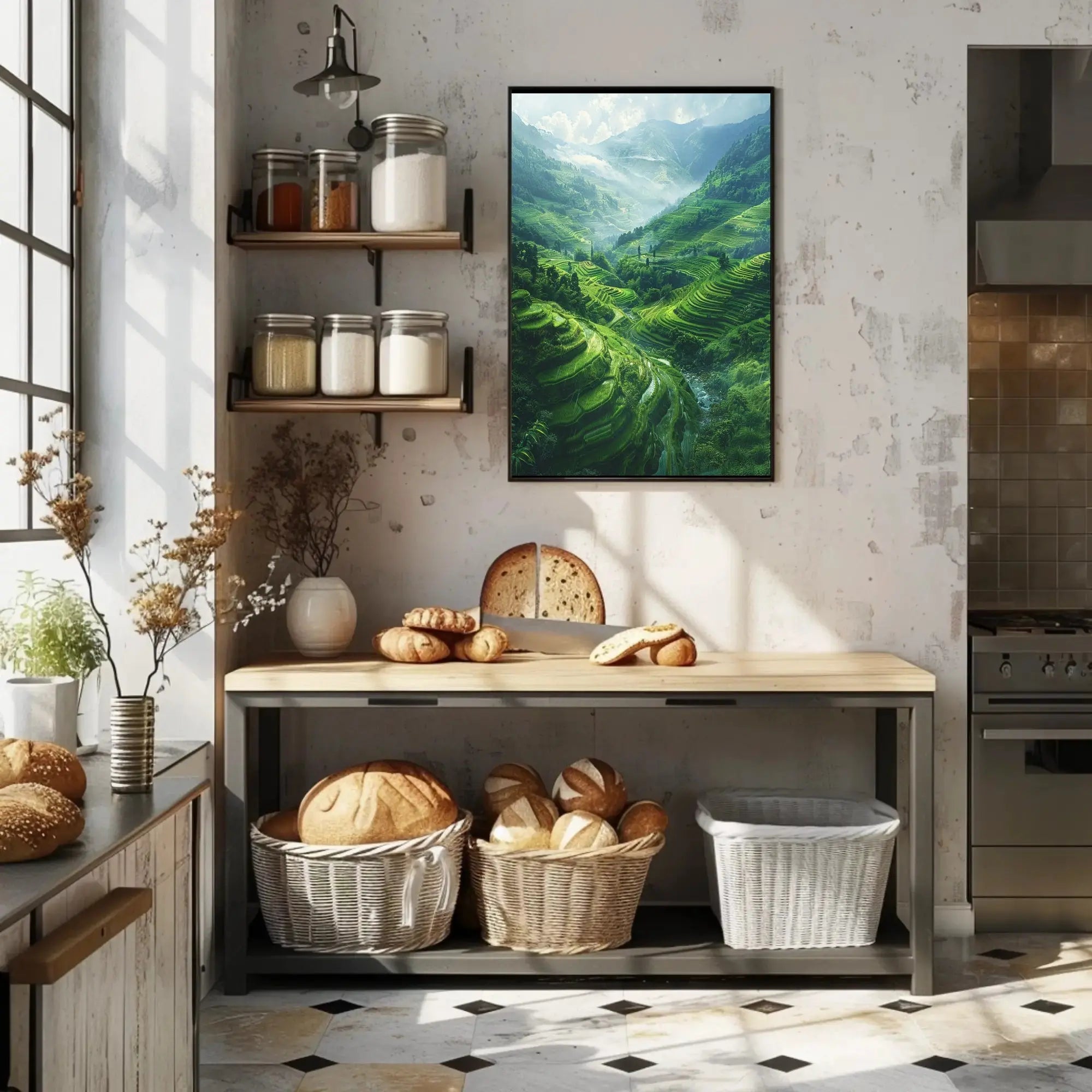 Lush Terraced Rice Fields Landscape Poster - Cultural Heritage Poster PosterGoat
