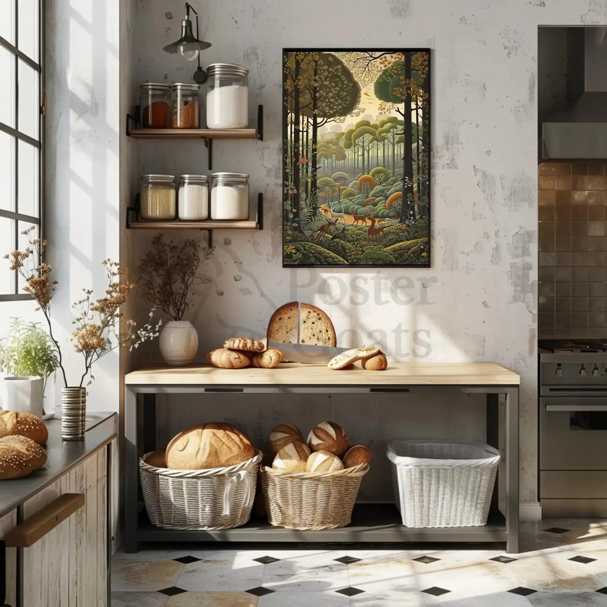 Lush Wilderness Scene with Harmony Animal Poster PosterGoat