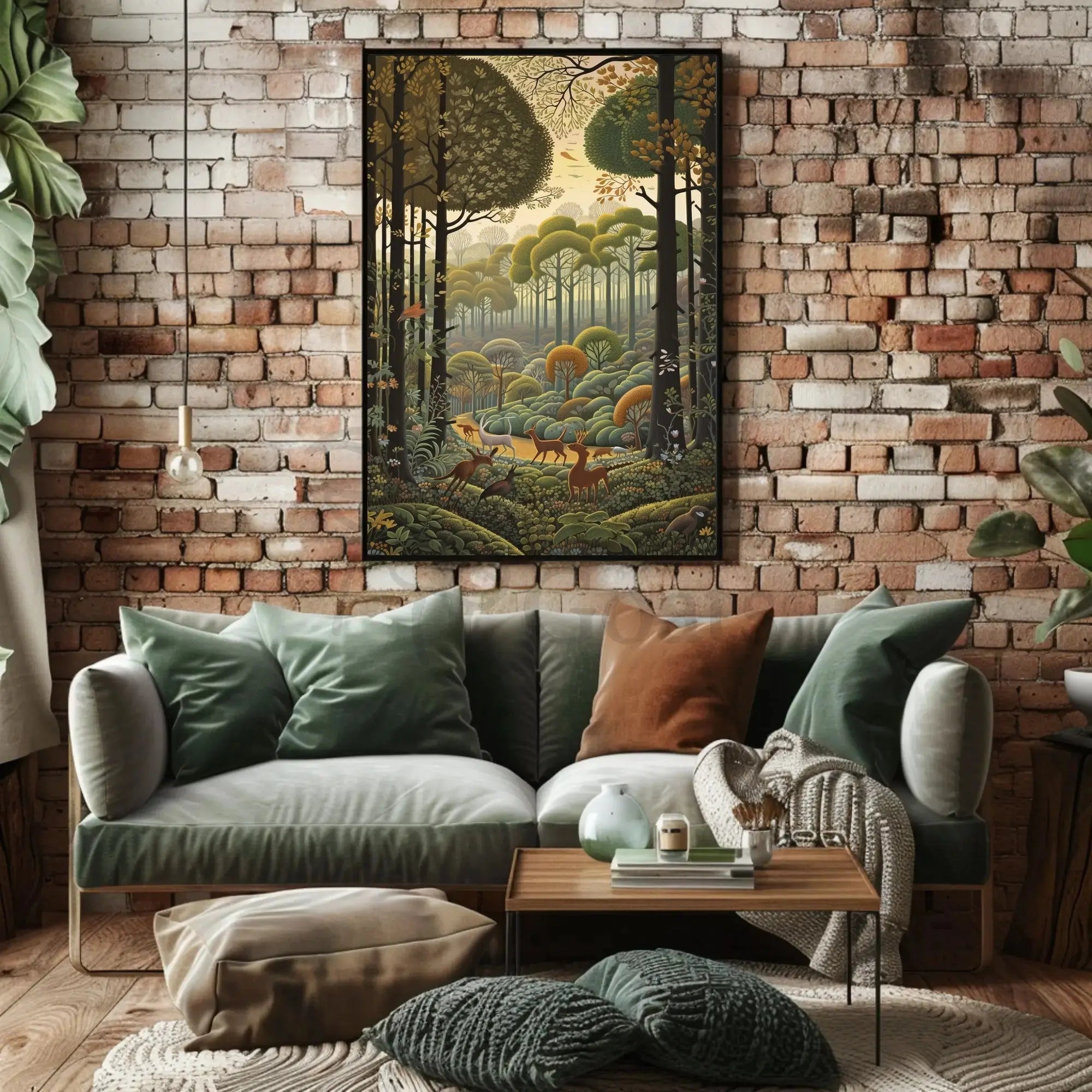 Lush Wilderness Scene with Harmony Animal Poster PosterGoat
