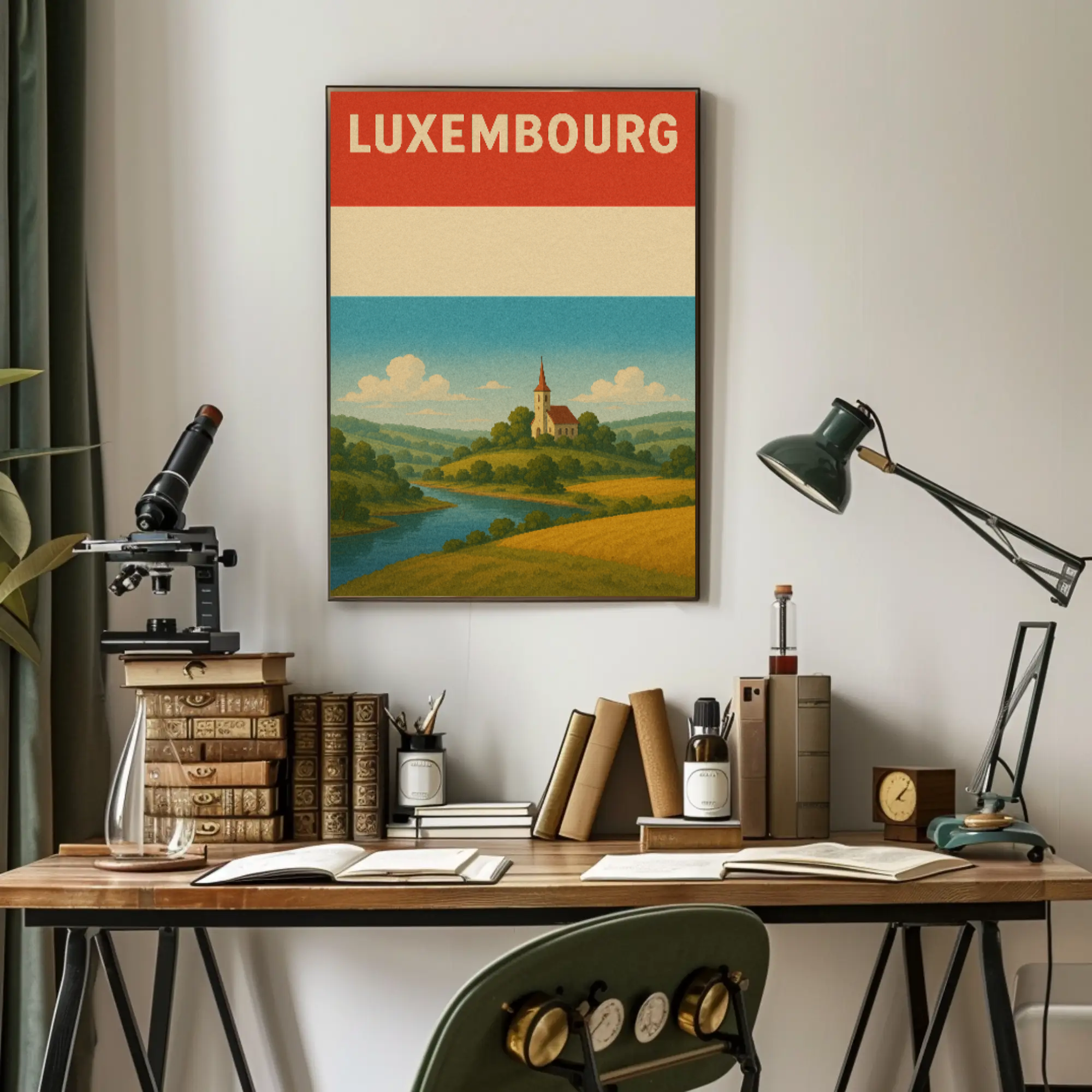 Luxembourg's Tranquil Beauty Vintage Travel Poster PosterGoat