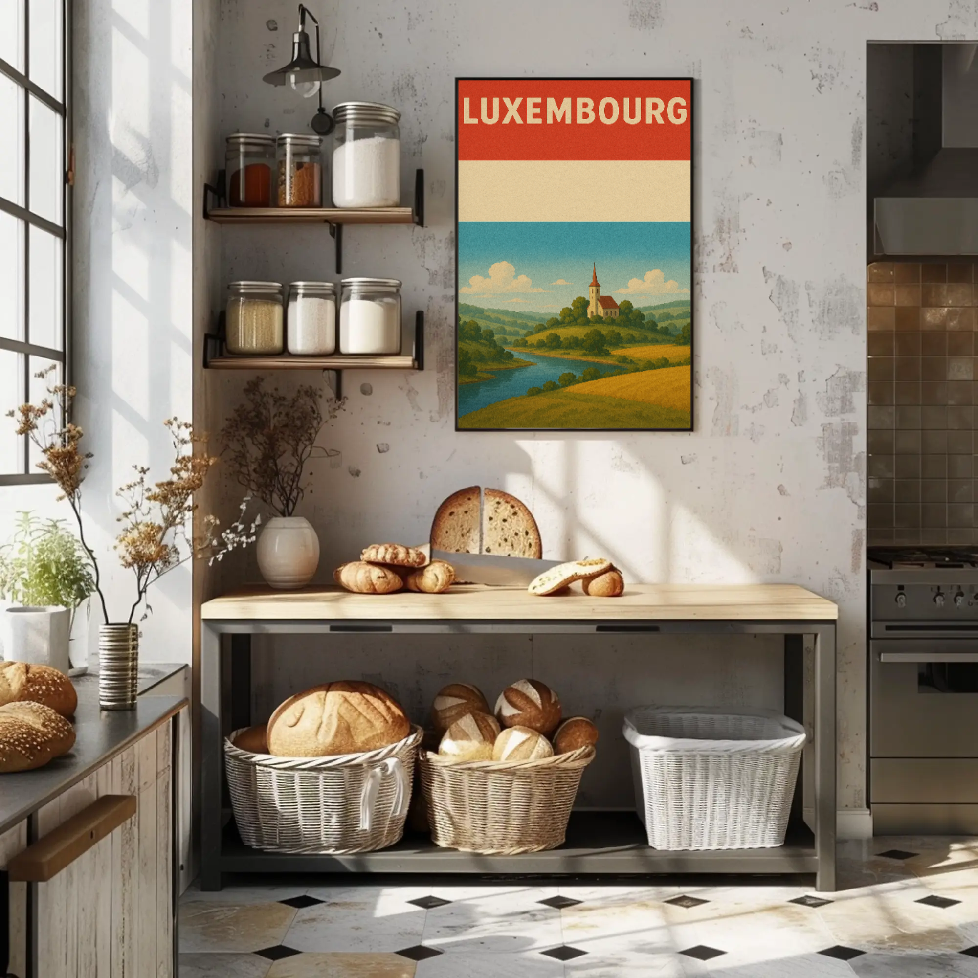 Luxembourg's Tranquil Beauty Vintage Travel Poster PosterGoat