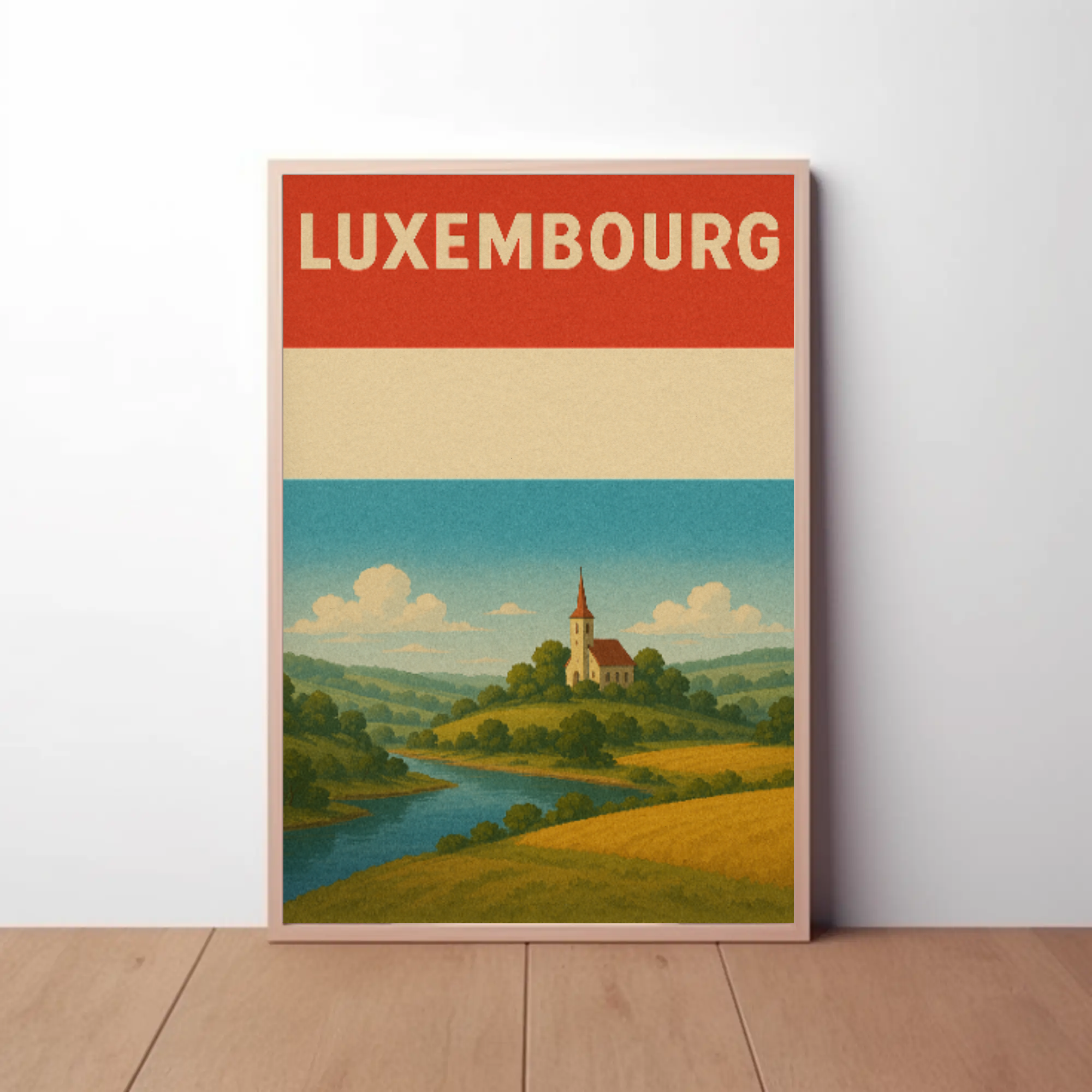 Luxembourg's Tranquil Beauty Vintage Travel Poster PosterGoat