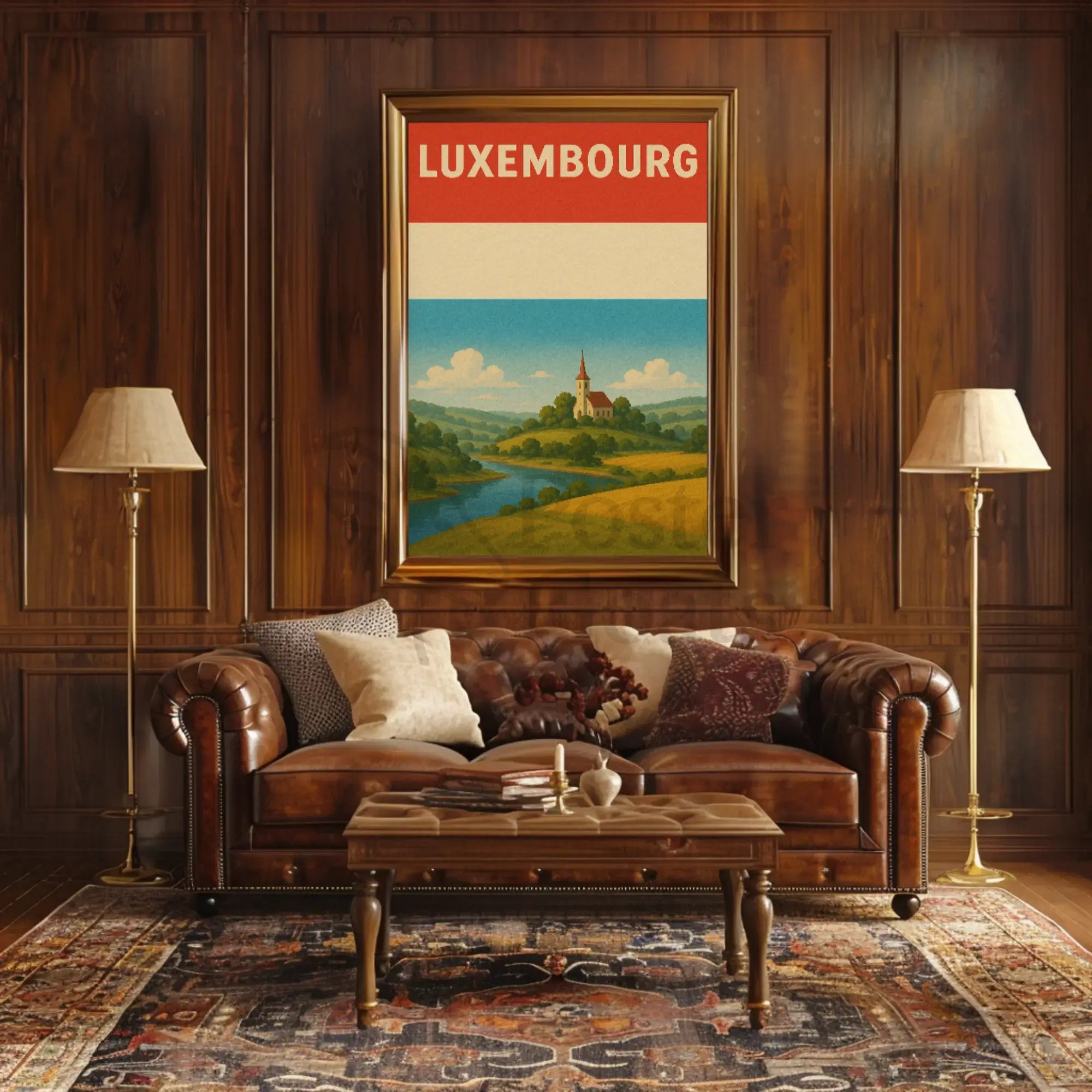 Luxembourg's Tranquil Beauty Vintage Travel Poster PosterGoat