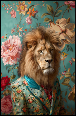 Luxurious Lion in Suit: Fantasy or Mythology Poster PosterGoat