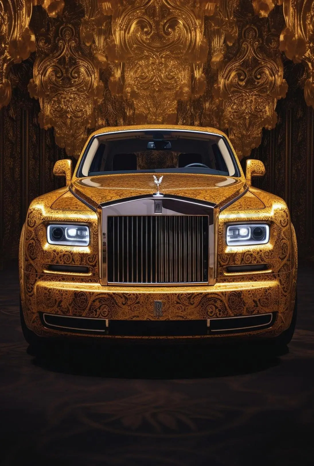 Luxury Car Gold Aesthetic Abstract, Artistic, or Pop Culture Poster PosterGoat
