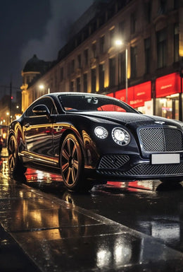 Luxury Car Night Cityscape Modern Elegance Poster PosterGoat