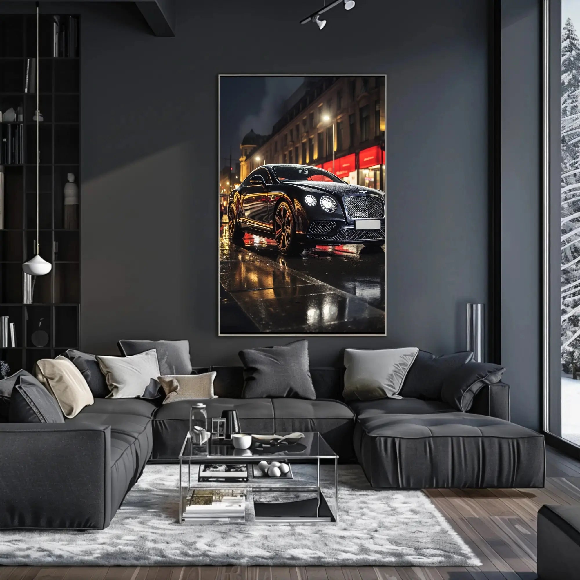 Luxury Car Night Cityscape Modern Elegance Poster PosterGoat