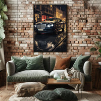 Luxury Car Nightscape: Cinematic Elegance Poster PosterGoat