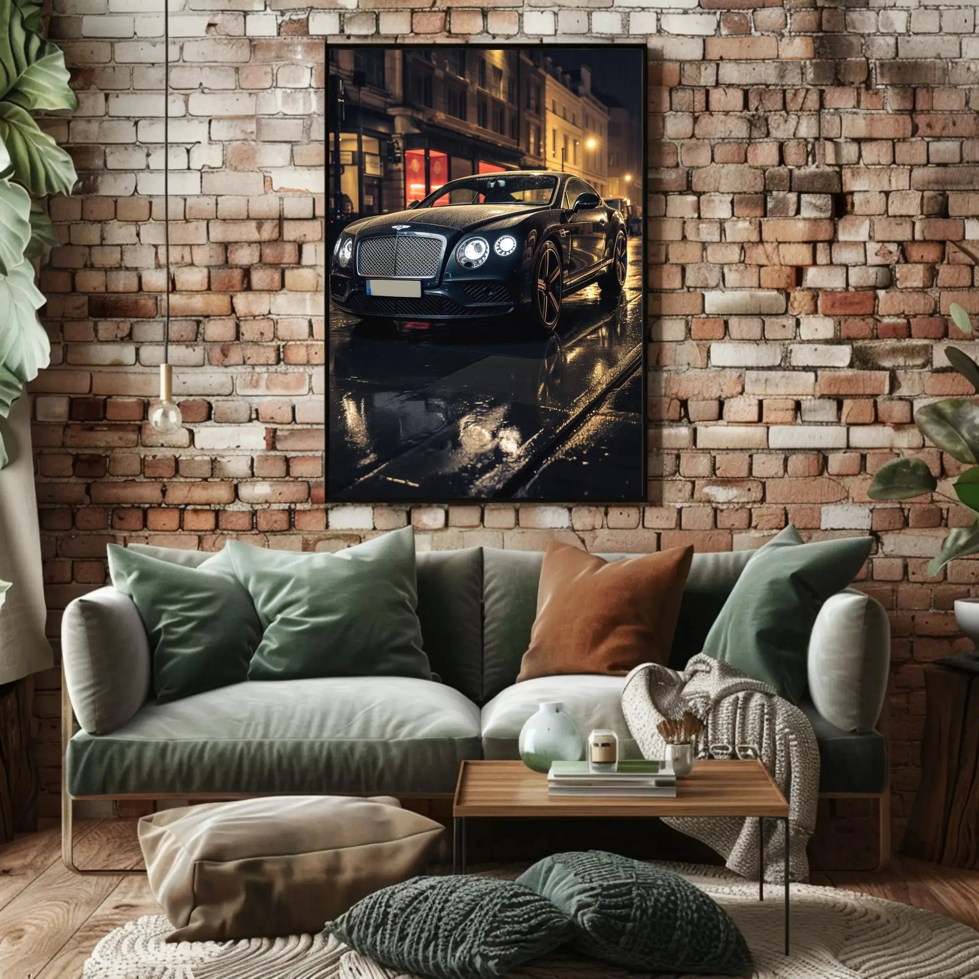 Luxury Car Nightscape: Cinematic Elegance Poster PosterGoat