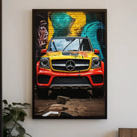 Luxury Meets Urban Art: Vibrant Mercedes-Benz SUV Poster PosterGoat