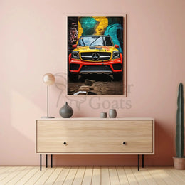 Luxury Meets Urban Art: Vibrant Mercedes-Benz SUV Poster PosterGoat