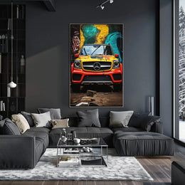 Luxury Meets Urban Art: Vibrant Mercedes-Benz SUV Poster PosterGoat