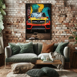 Luxury Meets Urban Art: Vibrant Mercedes-Benz SUV Poster PosterGoat