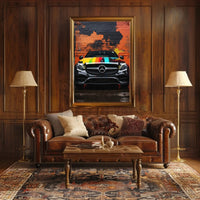 Luxury Mercedes Art Car Urban Setting - Abstract Poster PosterGoat