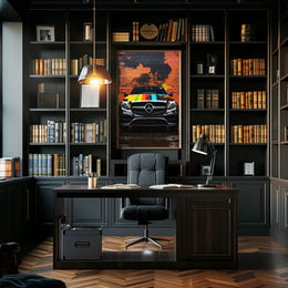 Luxury Mercedes Art Car Urban Setting - Abstract Poster PosterGoat
