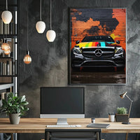Luxury Mercedes Art Car Urban Setting - Abstract Poster PosterGoat