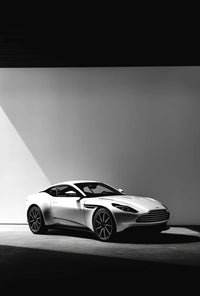 Luxury Sports Car Elegance in Black-White Artistic Poster PosterGoat