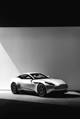 Luxury Sports Car Elegance in Black-White Artistic Poster PosterGoat