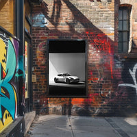 Luxury Sports Car Elegance in Black-White Artistic Poster PosterGoat