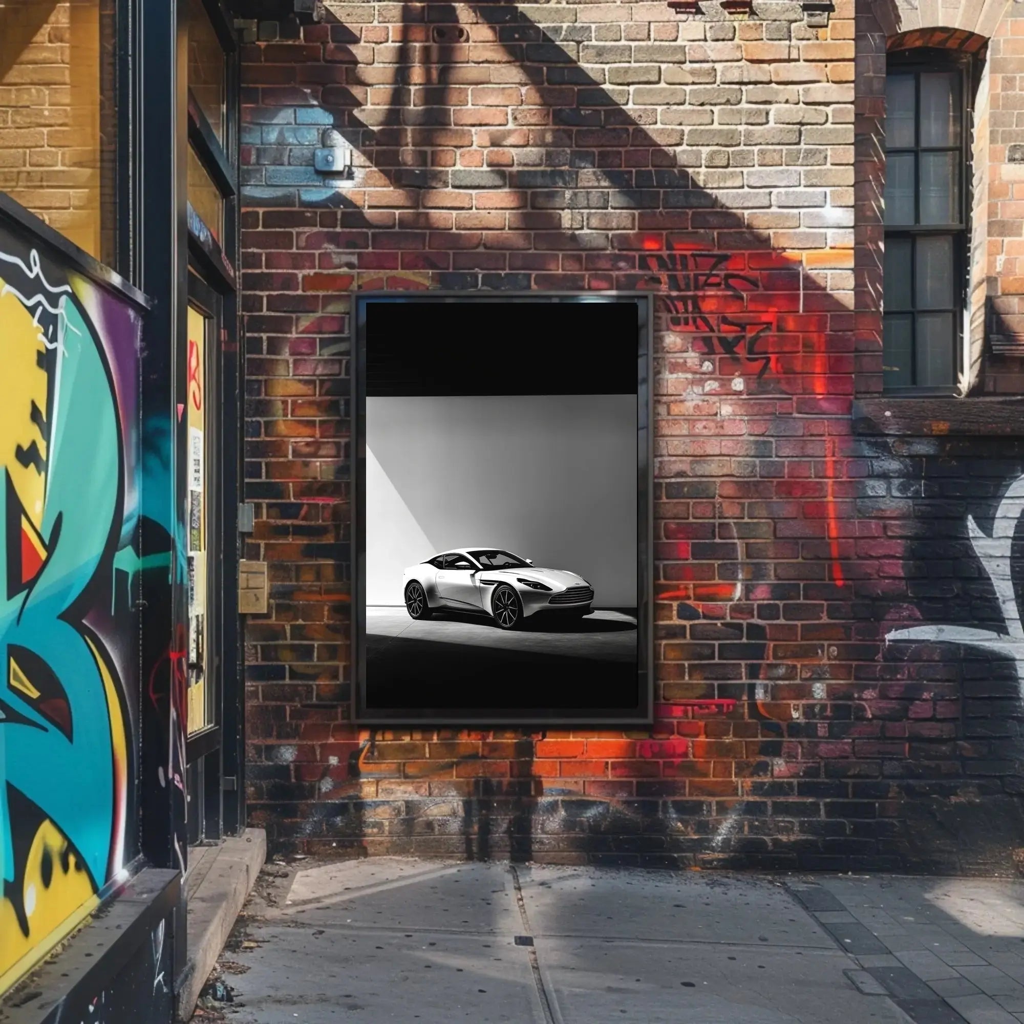 Luxury Sports Car Elegance in Black-White Artistic Poster PosterGoat