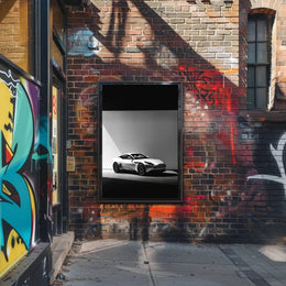 Luxury Sports Car Elegance in Black-White Artistic Poster PosterGoat