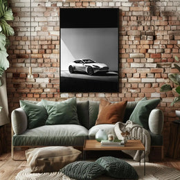Luxury Sports Car Elegance in Black-White Artistic Poster PosterGoat
