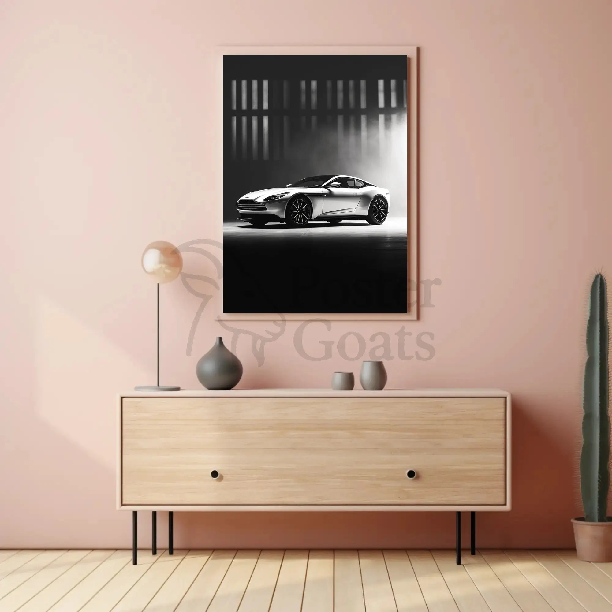 Luxury Sports Car Focused Modern Art Poster PosterGoat