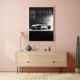 Luxury Sports Car Focused Modern Art Poster PosterGoat