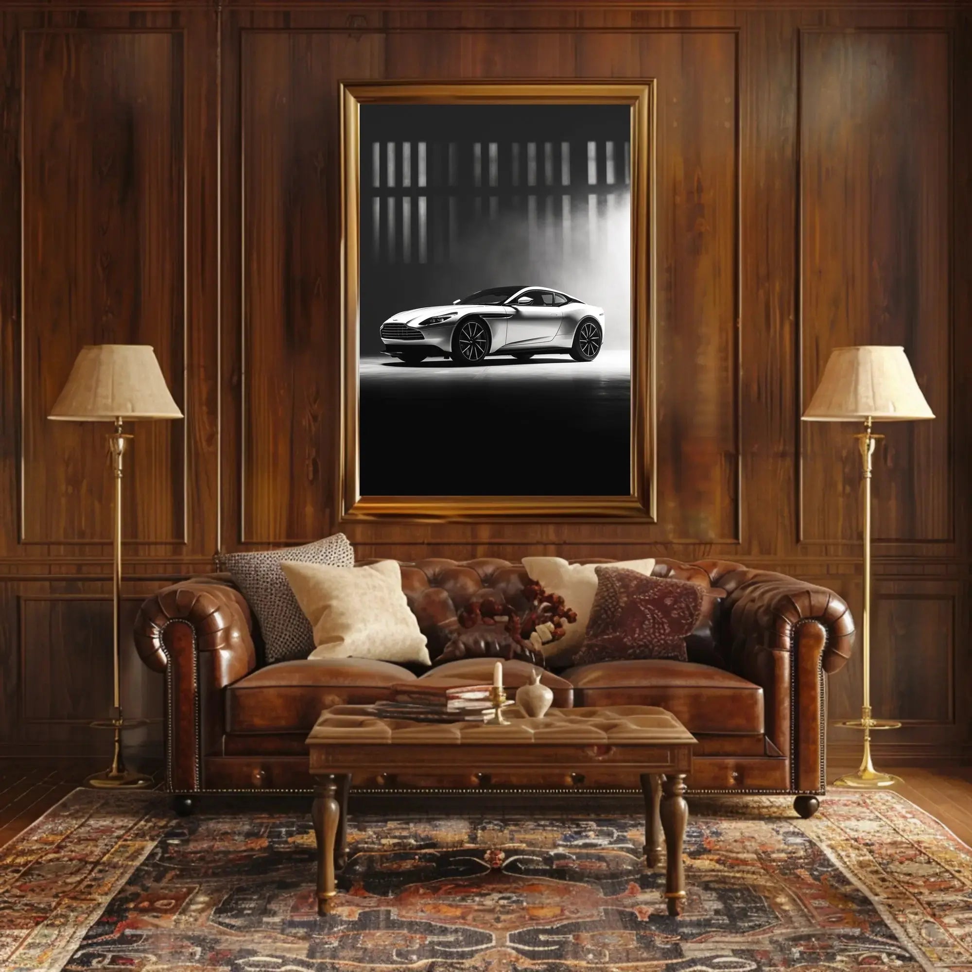 Luxury Sports Car Focused Modern Art Poster PosterGoat
