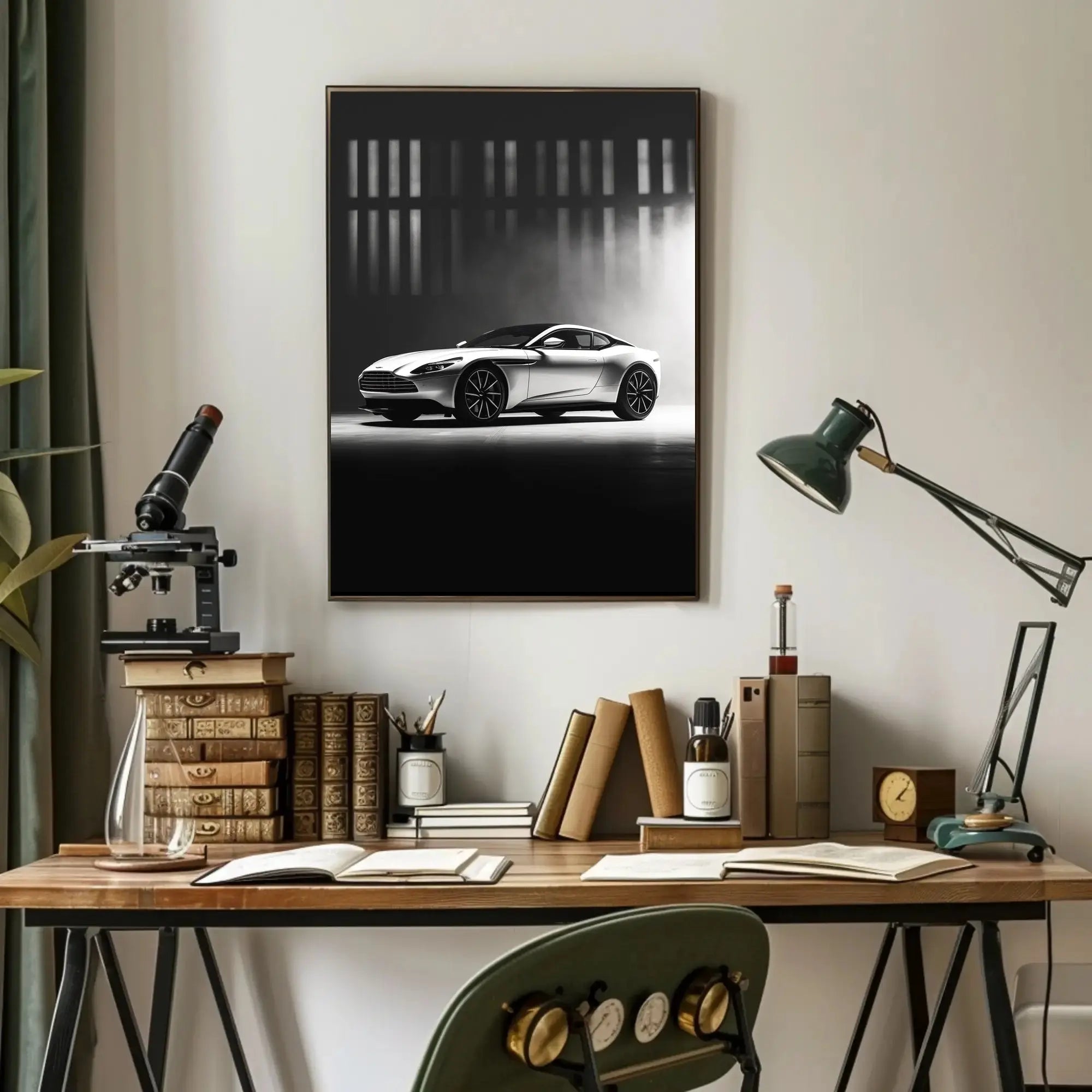 Luxury Sports Car Focused Modern Art Poster PosterGoat
