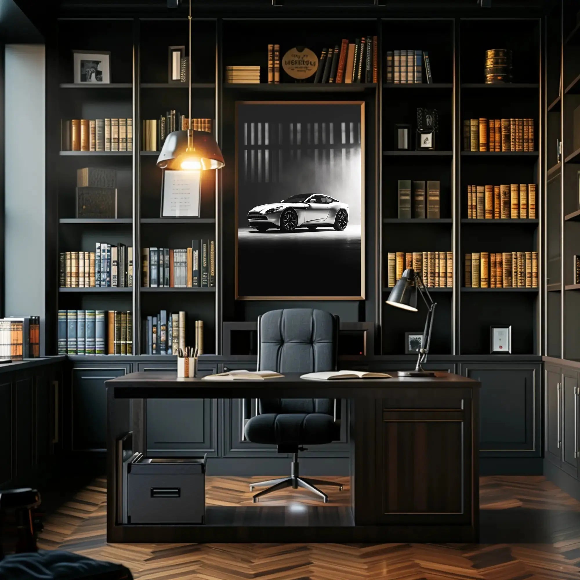 Luxury Sports Car Focused Modern Art Poster PosterGoat