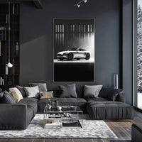 Luxury Sports Car Focused Modern Art Poster PosterGoat