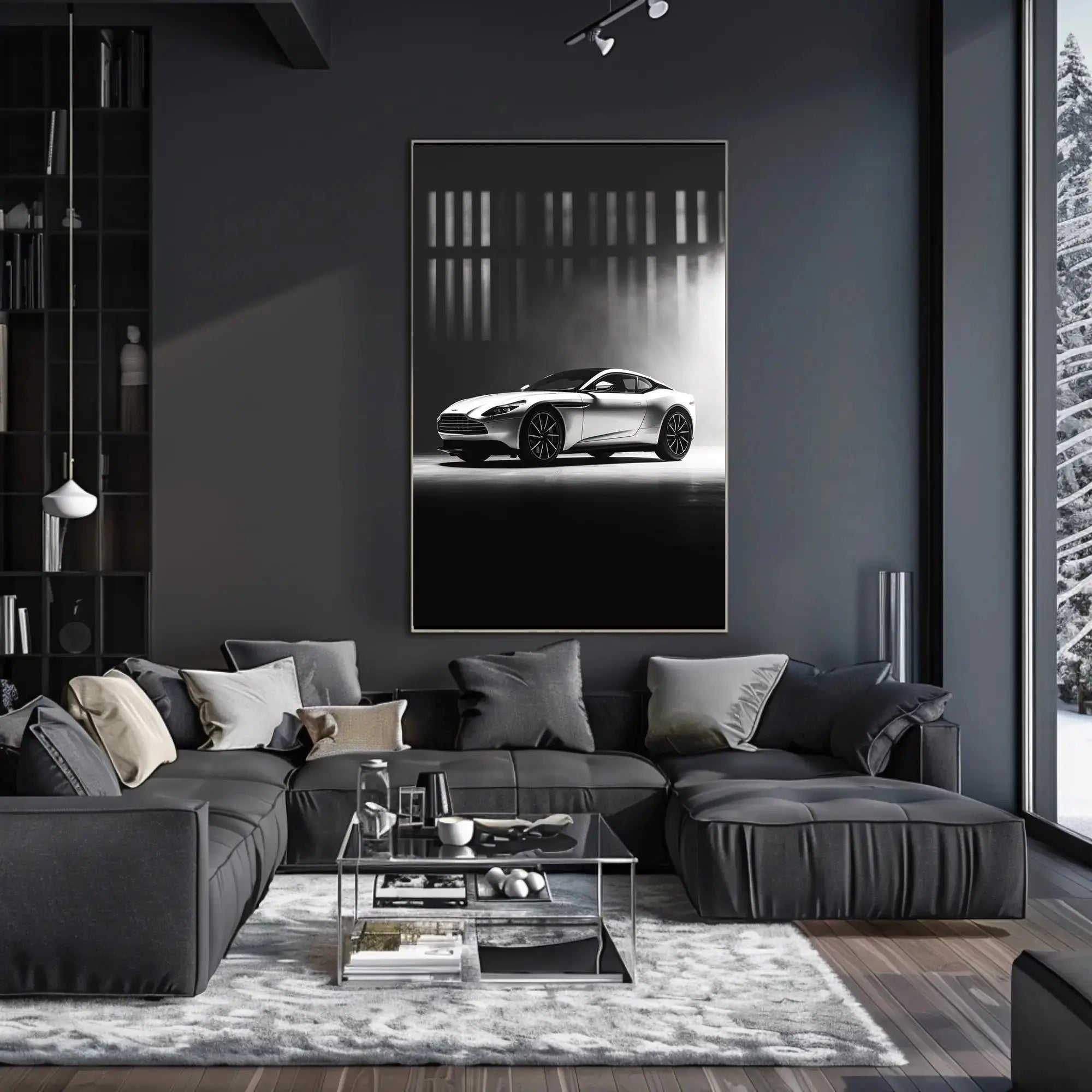 Luxury Sports Car Focused Modern Art Poster PosterGoat