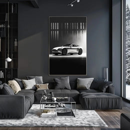 Luxury Sports Car Focused Modern Art Poster PosterGoat