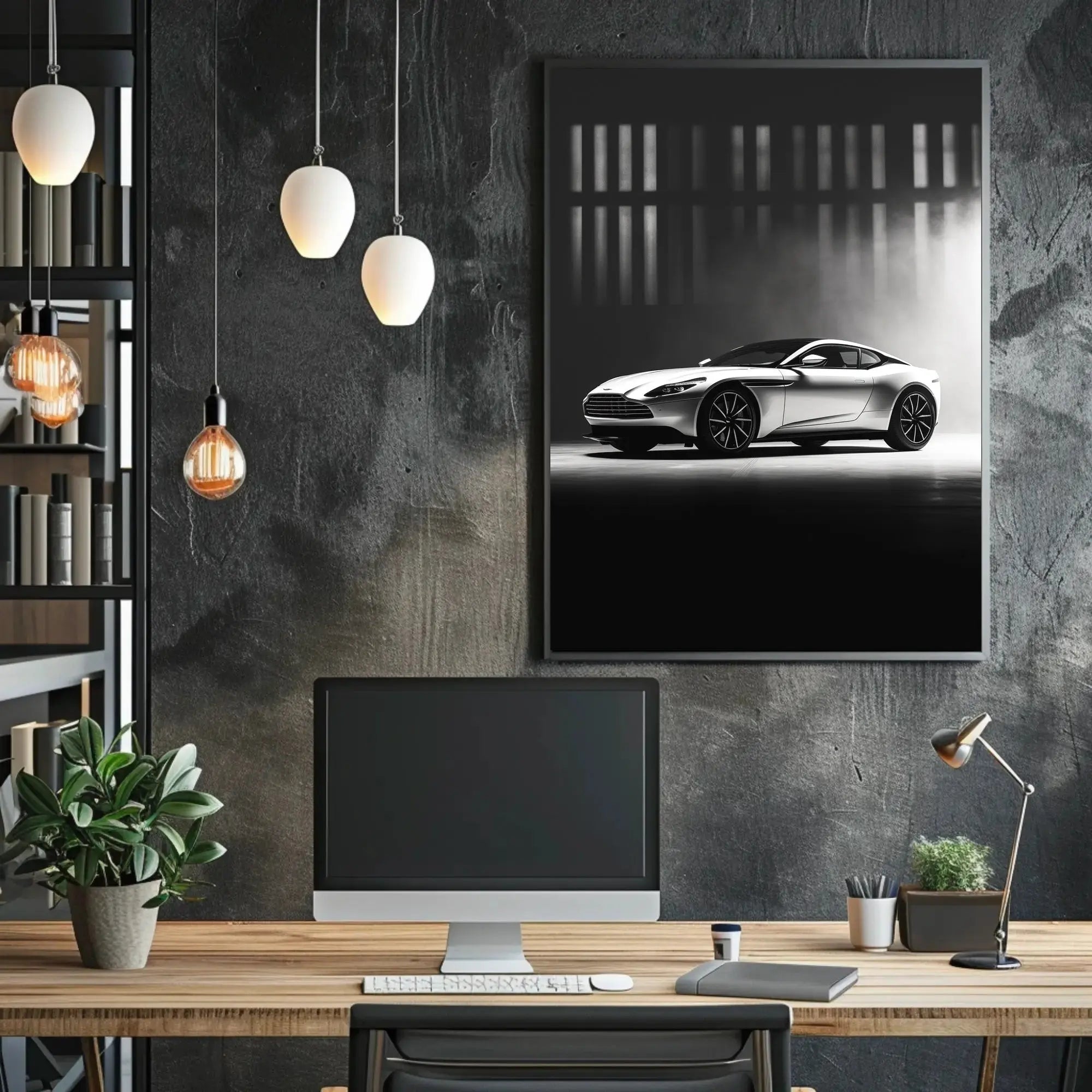 Luxury Sports Car Focused Modern Art Poster PosterGoat