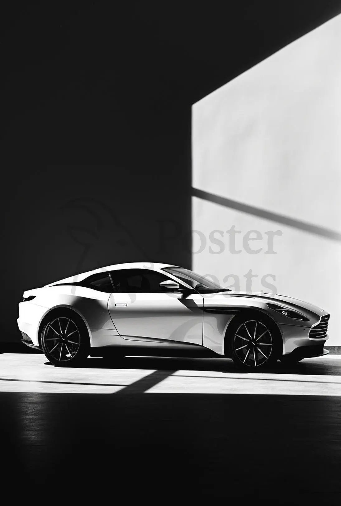 Luxury Sports Car Showroom Modern Elegance Artistic Poster PosterGoat