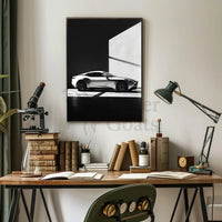 Luxury Sports Car Showroom Modern Elegance Artistic Poster PosterGoat
