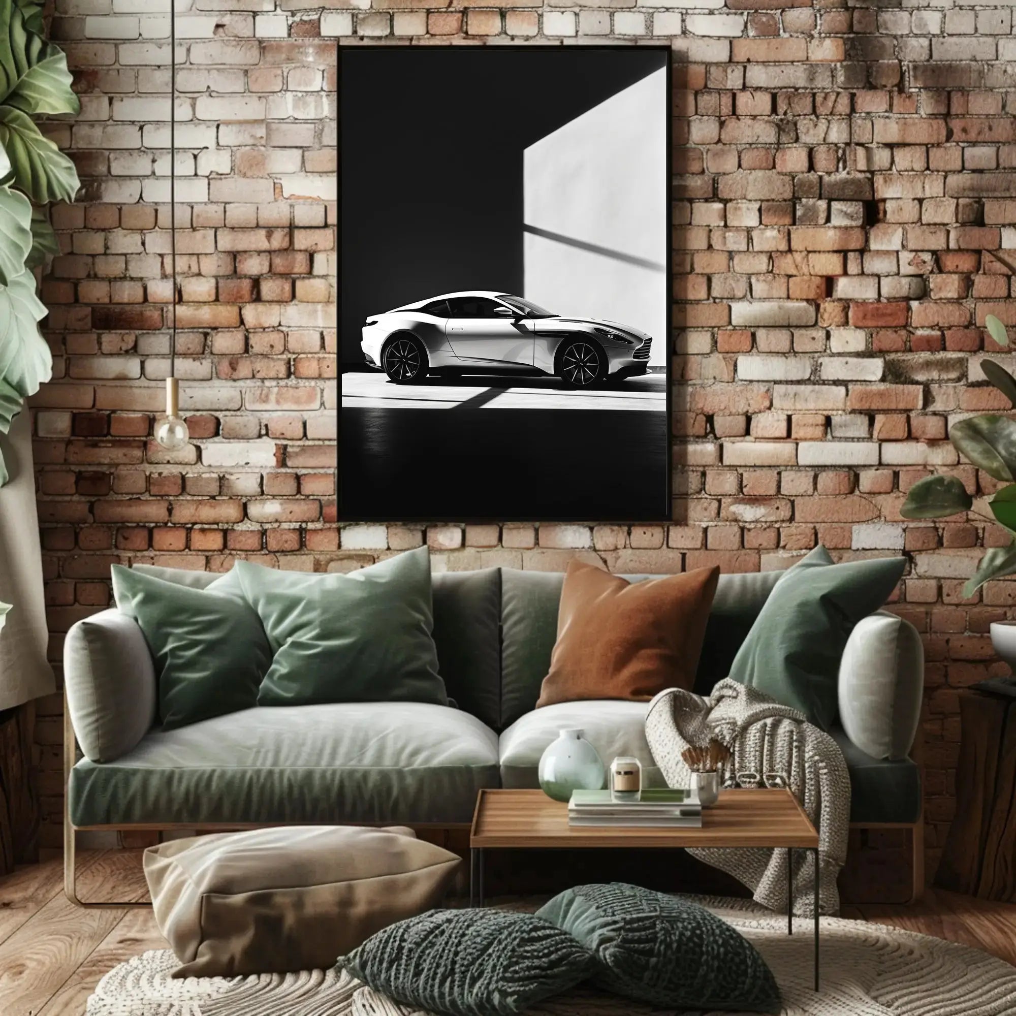 Luxury Sports Car Showroom Modern Elegance Artistic Poster PosterGoat