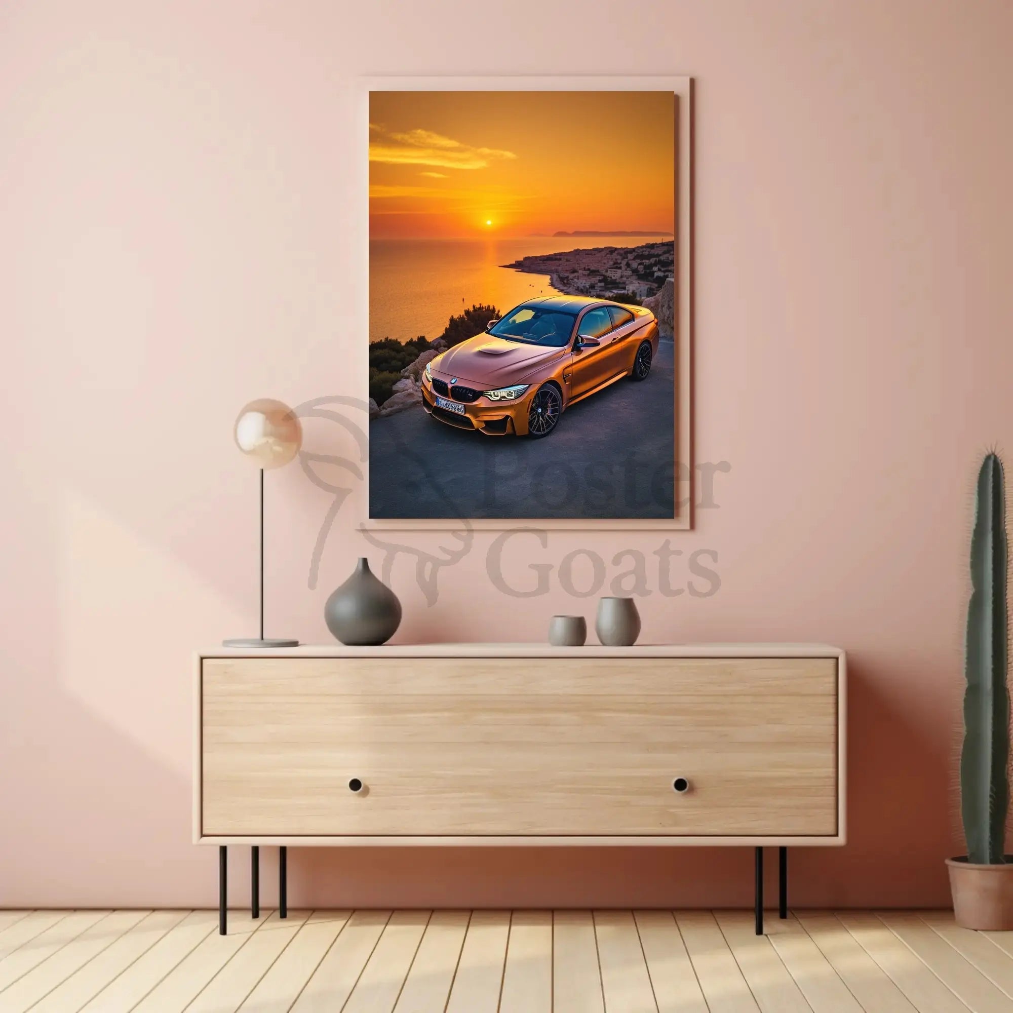 Luxury Sports Car Sunset Adventure - Travel Poster PosterGoat