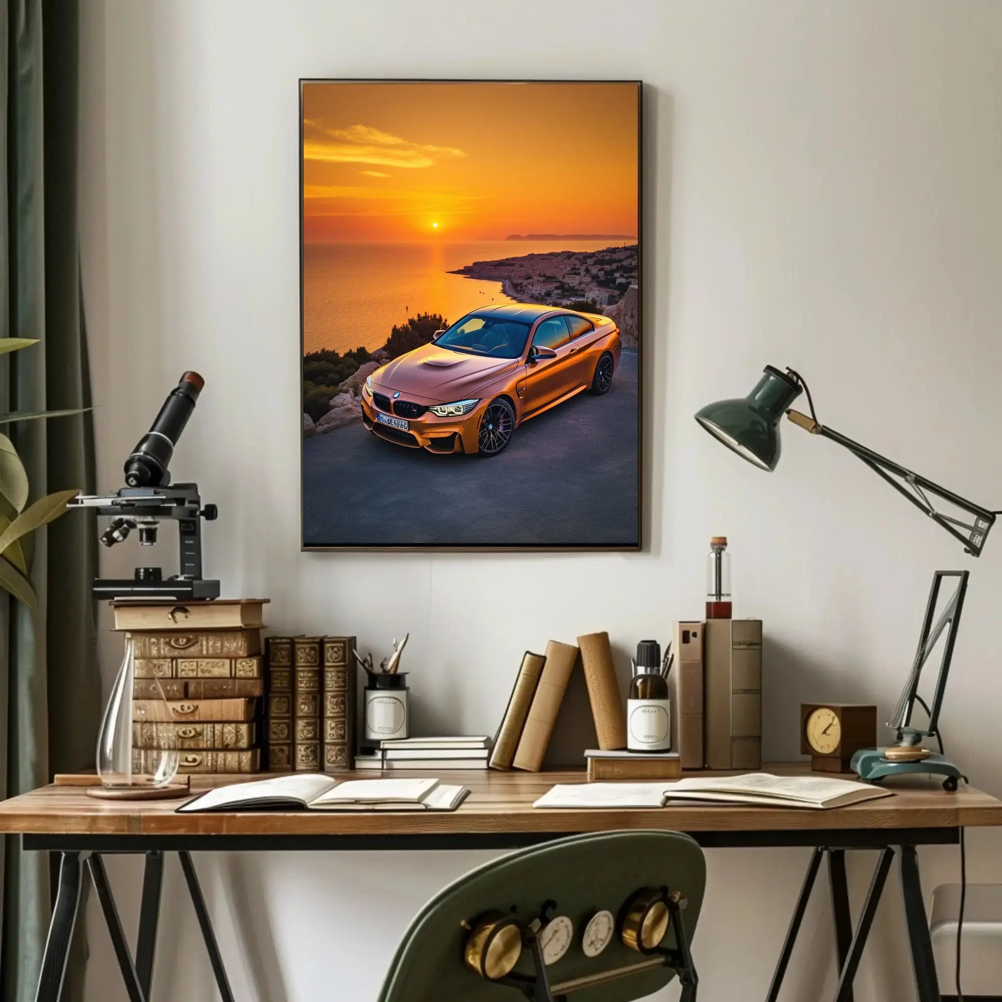 Luxury Sports Car Sunset Adventure - Travel Poster PosterGoat