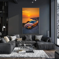 Luxury Sports Car Sunset Adventure - Travel Poster PosterGoat