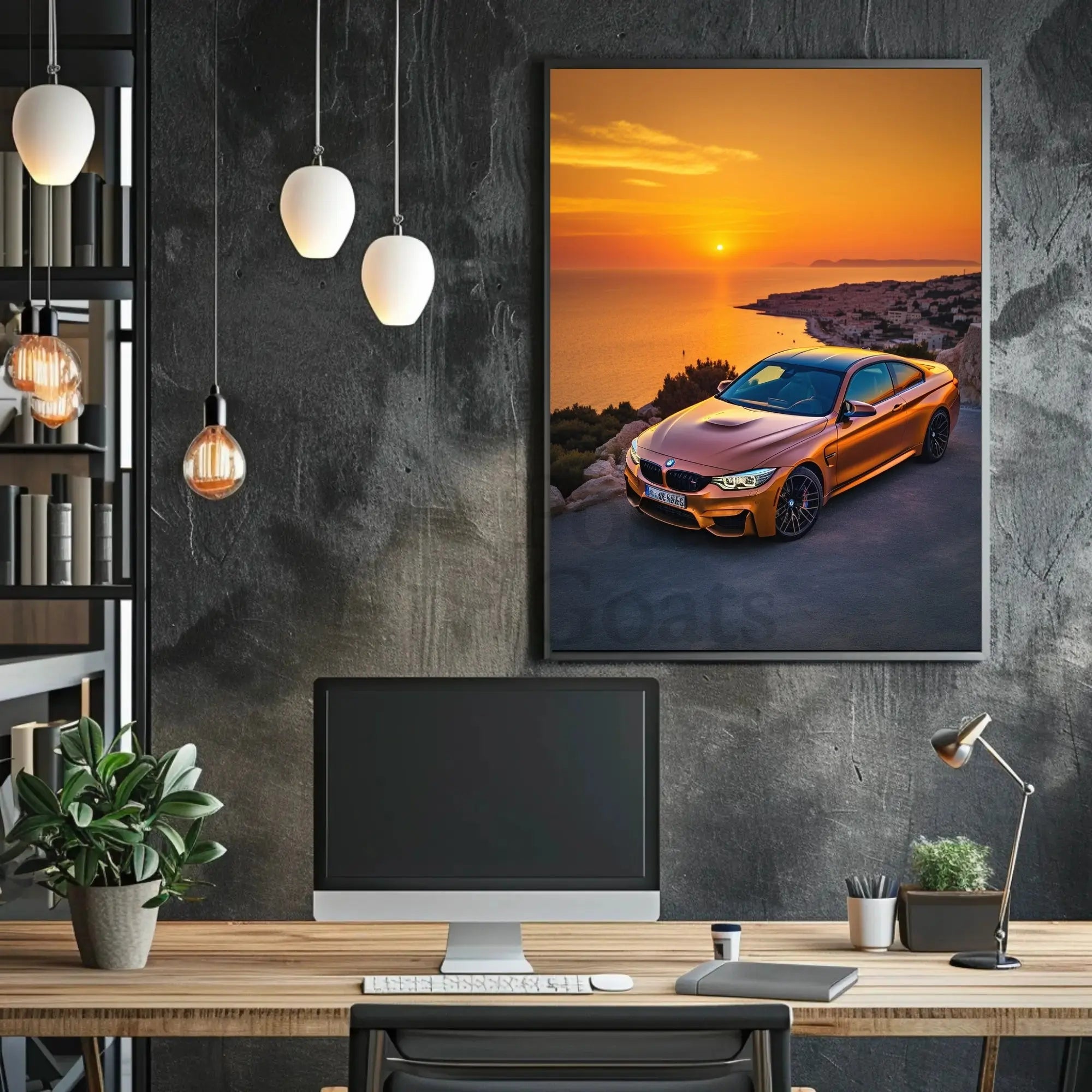 Luxury Sports Car Sunset Adventure - Travel Poster PosterGoat