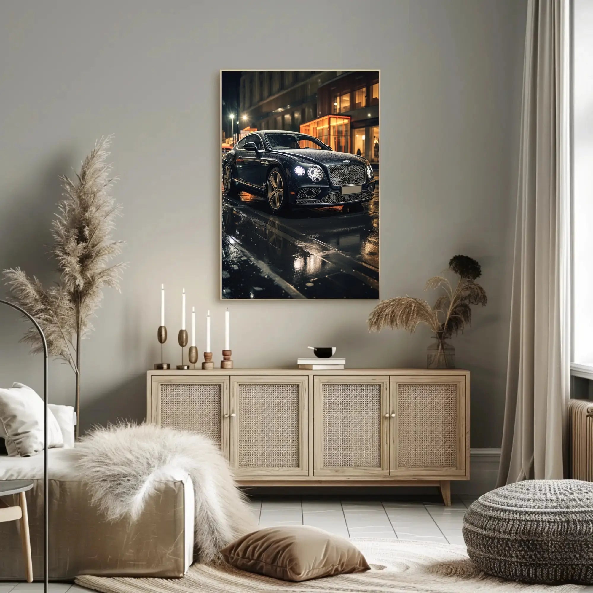 Luxury Urban Nightlife Car Artistic Poster PosterGoat