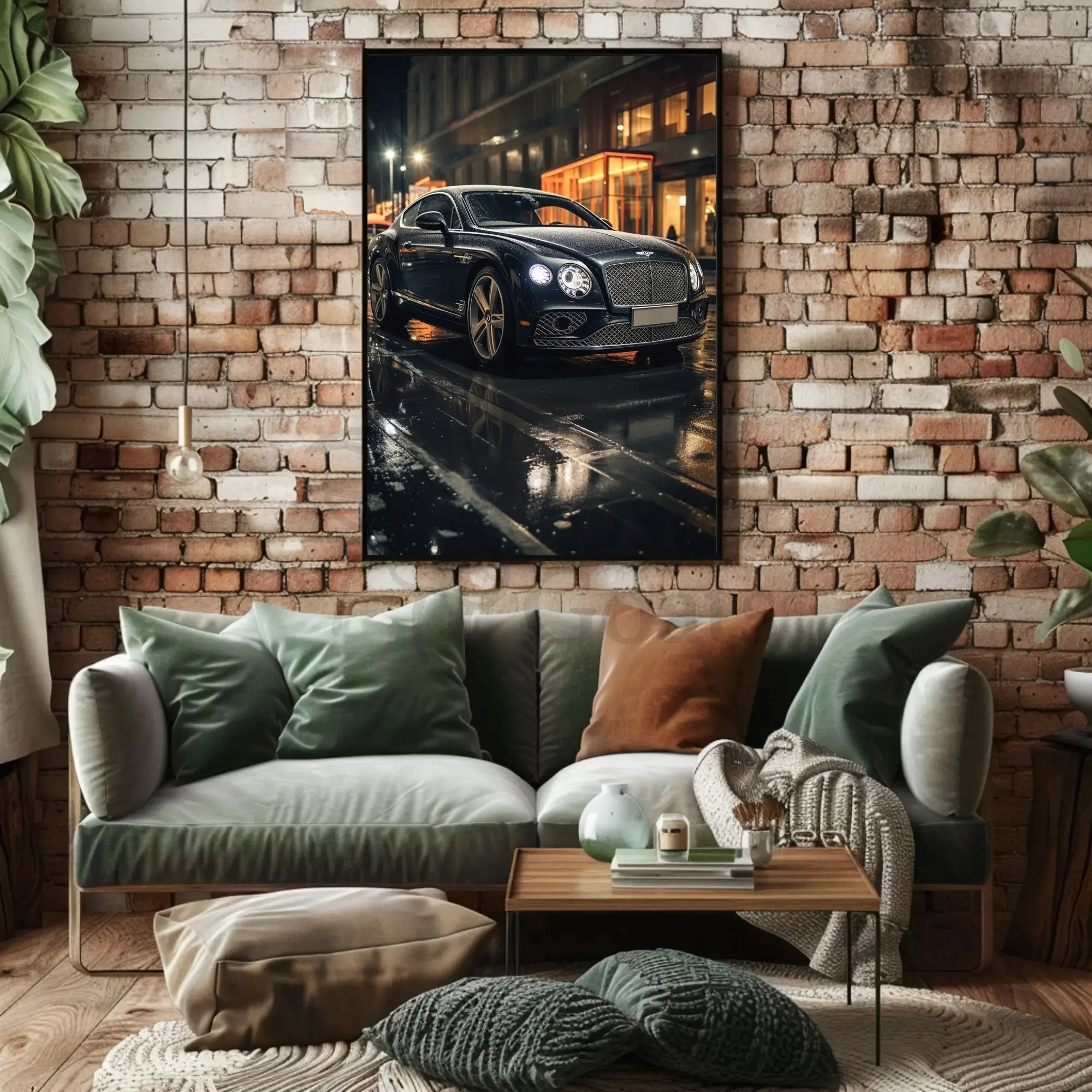 Luxury Urban Nightlife Car Artistic Poster PosterGoat